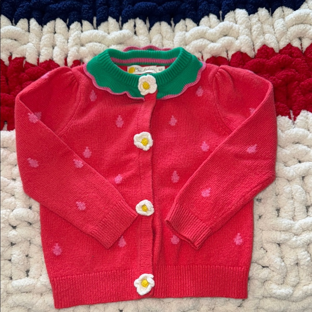 GUC mini boden cardigan 🍓 size 2-3 years. I have loved this sweet sweater!!!🍓❤️💚